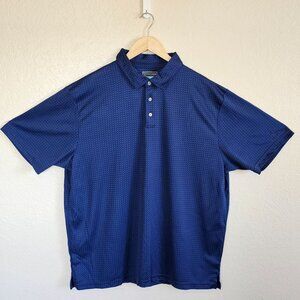 PGA Tour Mens XXL Blue Geometric Print Polo Shirt